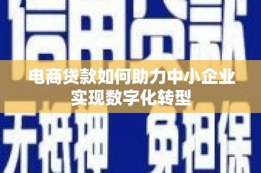 金阳电商贷款如何助力中小企业实现数字化转型