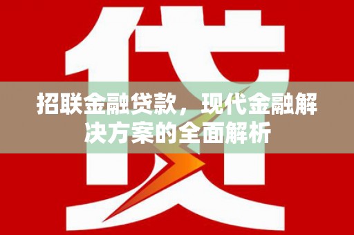 猇亭招联金融贷款，现代金融解决方案的全面解析