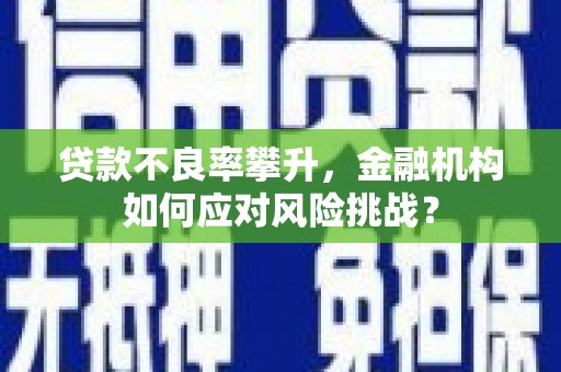 桐乡贷款不良率攀升，金融机构如何应对风险挑战？